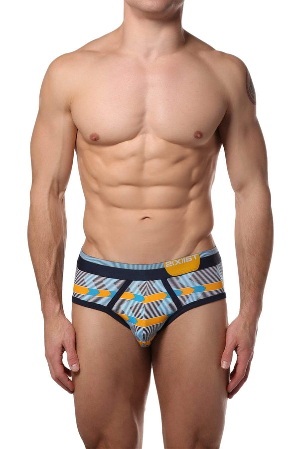 2(X)IST Zig Zag Stripe-Saffron Graphic Cotton Brief Test