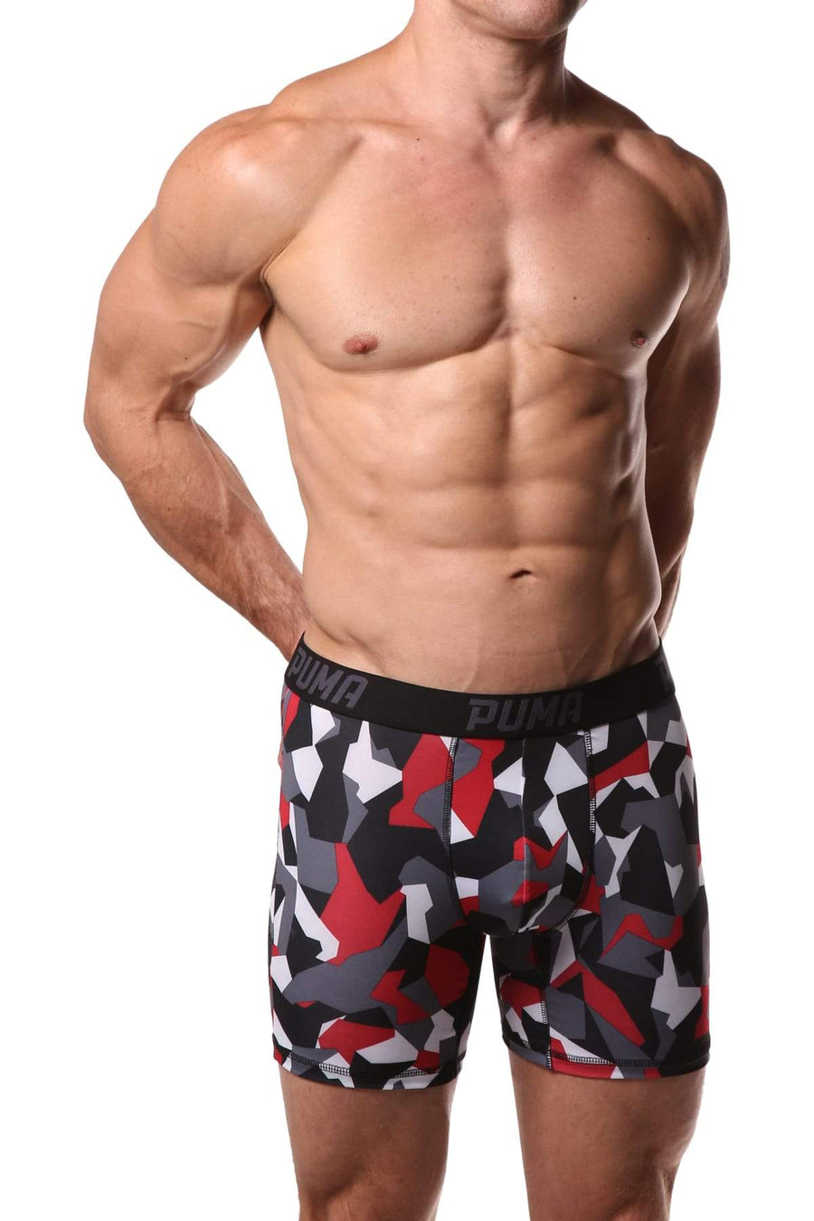 PUMA Red Geometric Boxer Brief