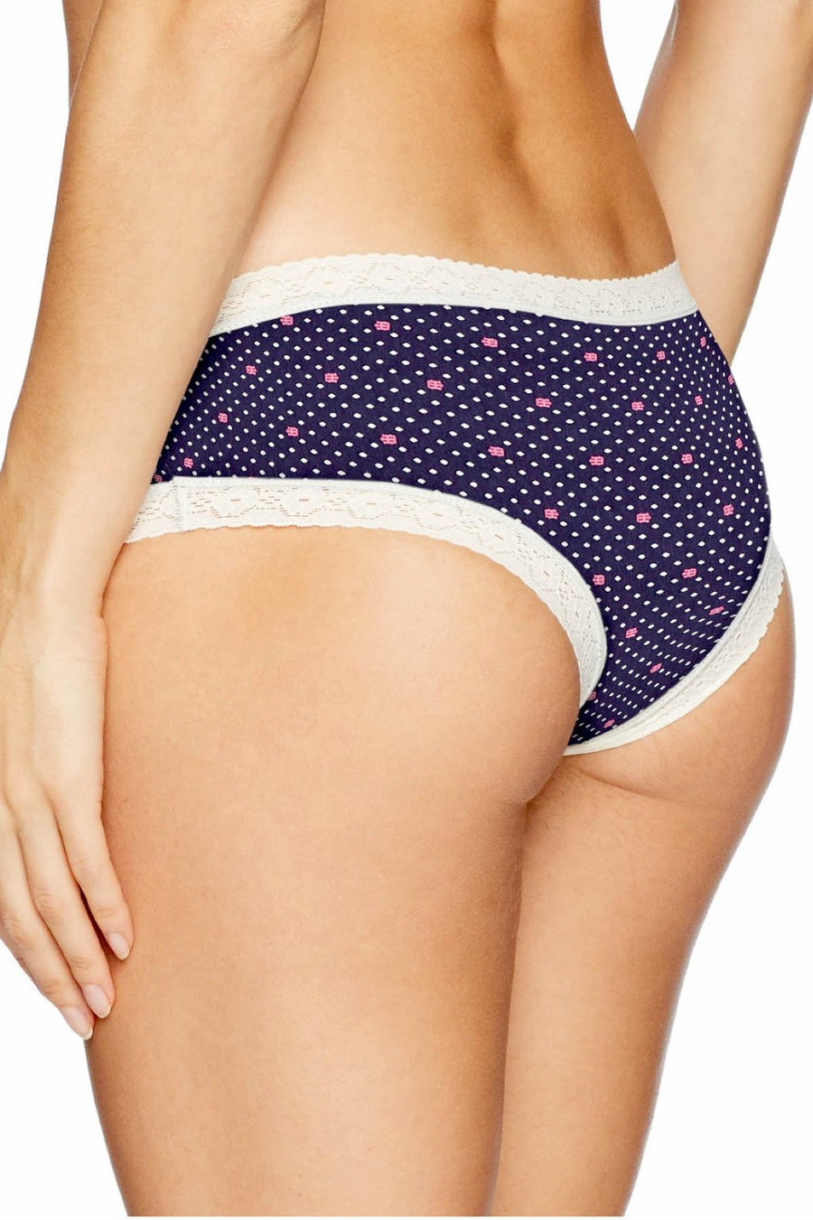 Tommy Hilfiger Lake-Blue Monogram Diamonds Cotton/Lace Bikini Brief