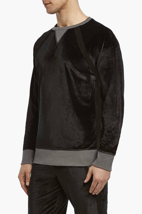 2(X)IST Black After-Hours Velour Crew-Neck Sweatshirt