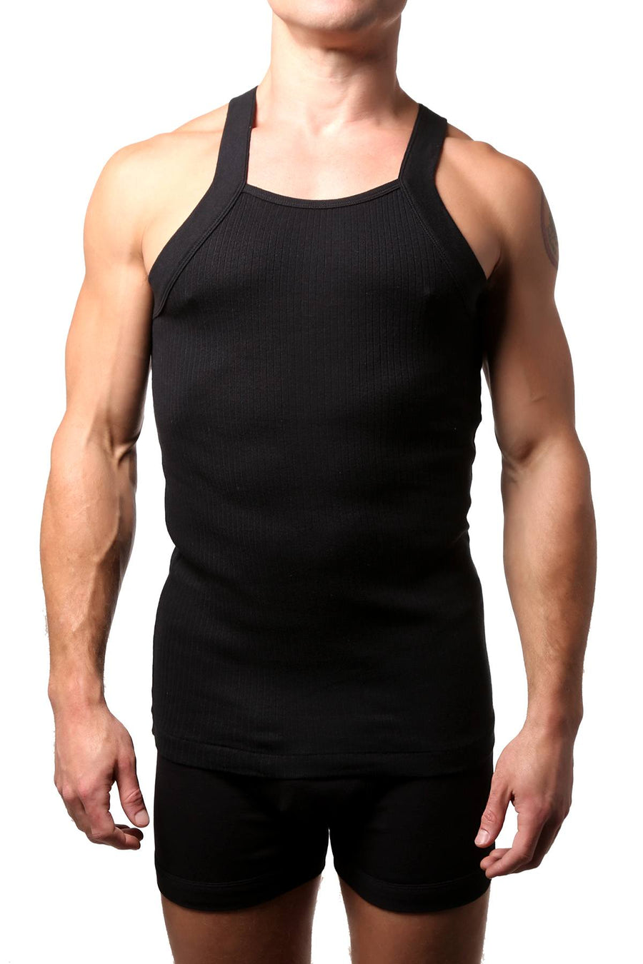 2(X)IST Black Essential Square Tank Top