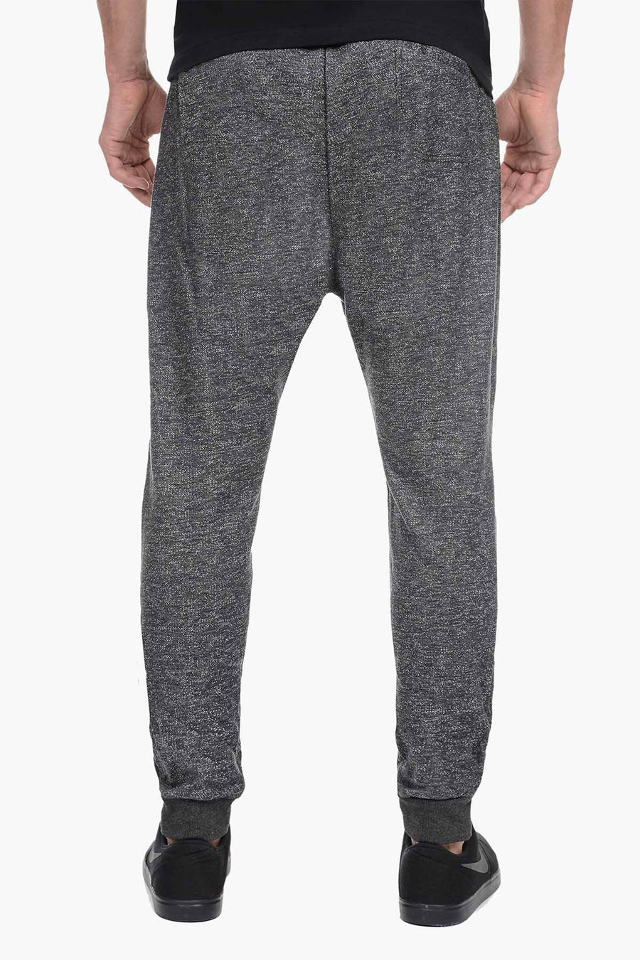 2(X)IST Black Heather French Terry Drop-Inseam Pant