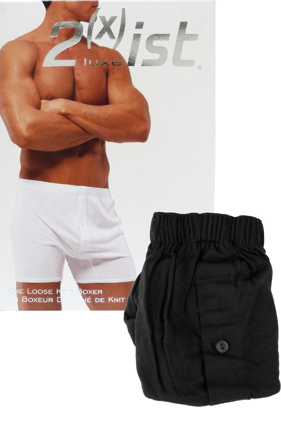 2(X)IST Black Luxe Loose Knit Boxer Short