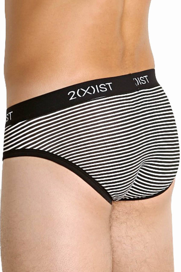 2(X)IST Black/White Striped-Print Graphic Cotton Bikini