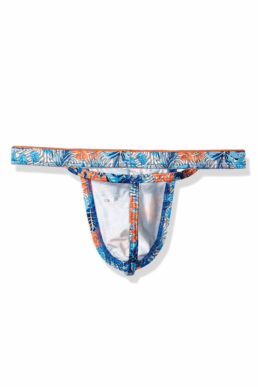 2(X)IST Blue Floral/Zebra-Print Sliq-Micro Y-Back Thong