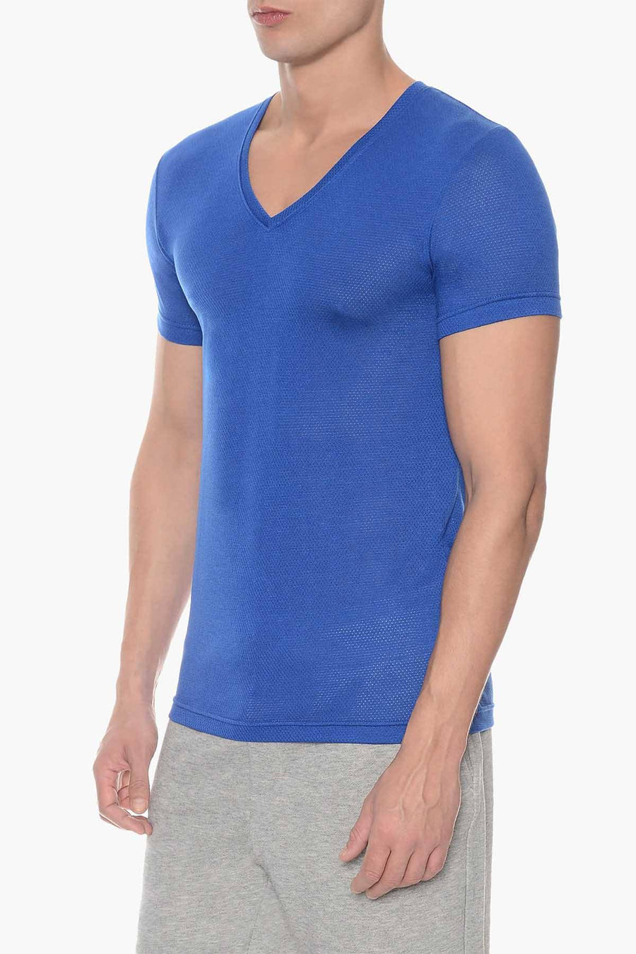 2(X)IST Cobalt Mesh V-Neck Tee