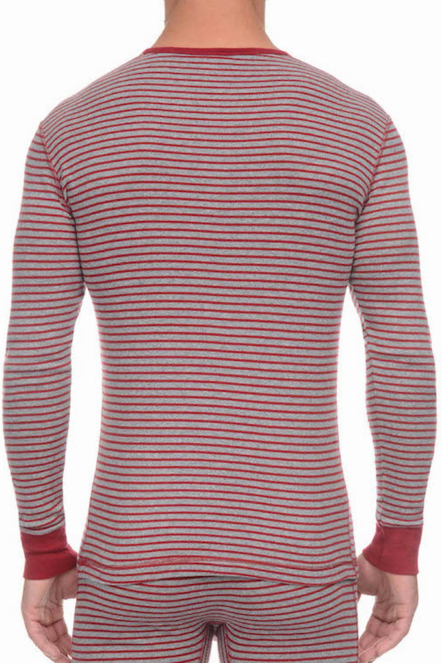 2(X)IST Cranberry & Heather Grey Essential Cotton Long Sleeve Henley