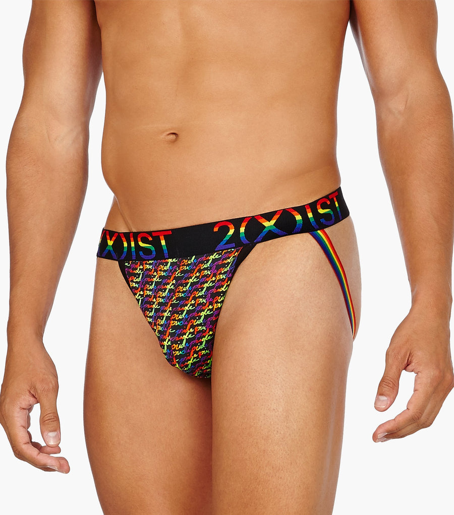 2(X)IST Cursive Pride Cotton Stretch Jock Strap