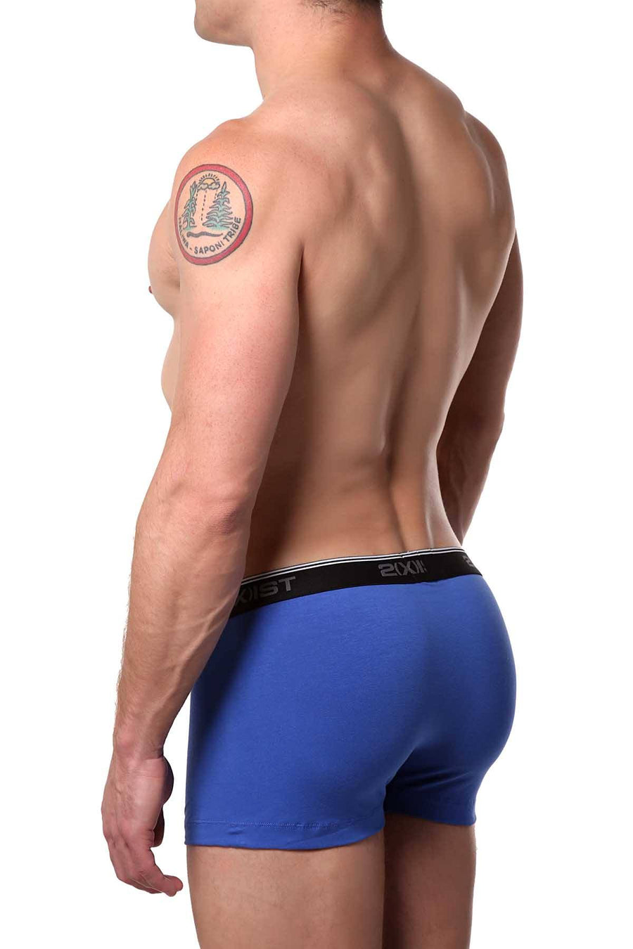 2(X)IST Dazzling-Blue Essential Cotton-Stretch No-Show Trunk