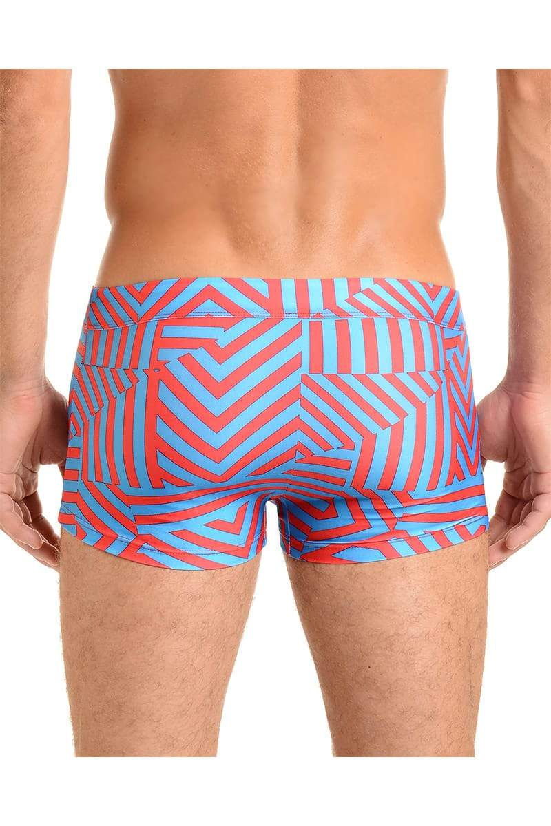 2(X)IST Electric Red Block Stripe Swim Trunk