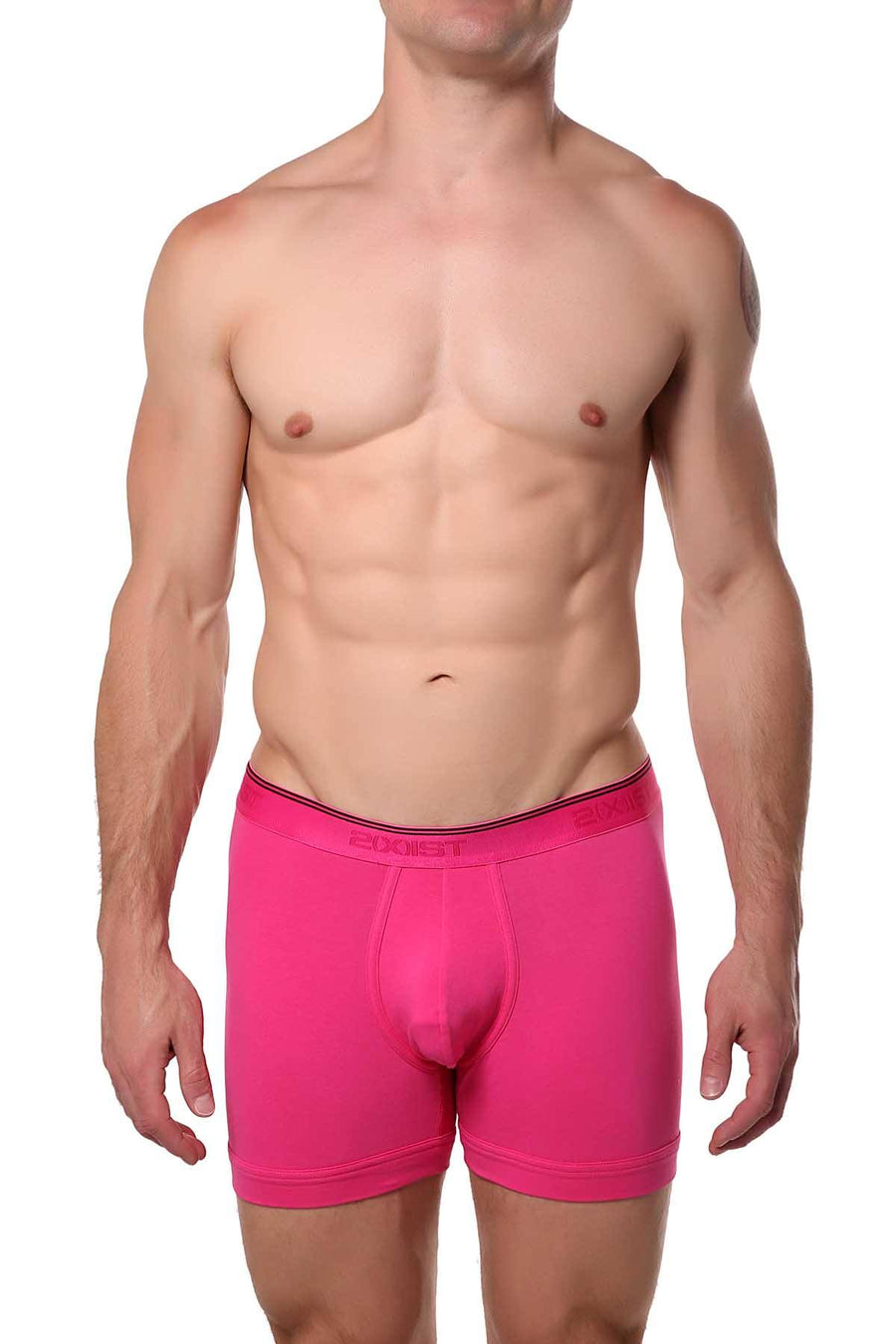2(X)IST Fuchsia Essential Cotton-Stretch Boxer Brief