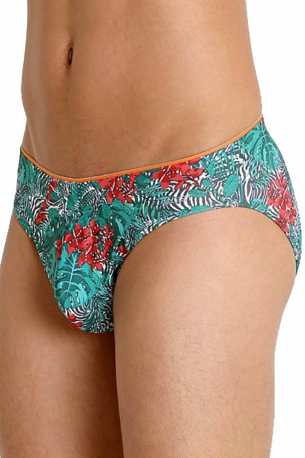 2(X)IST Green Floral/Zebra Sliq Micro Brief