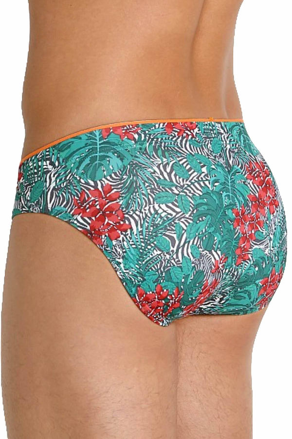 2(X)IST Green Floral/Zebra Sliq Micro Brief
