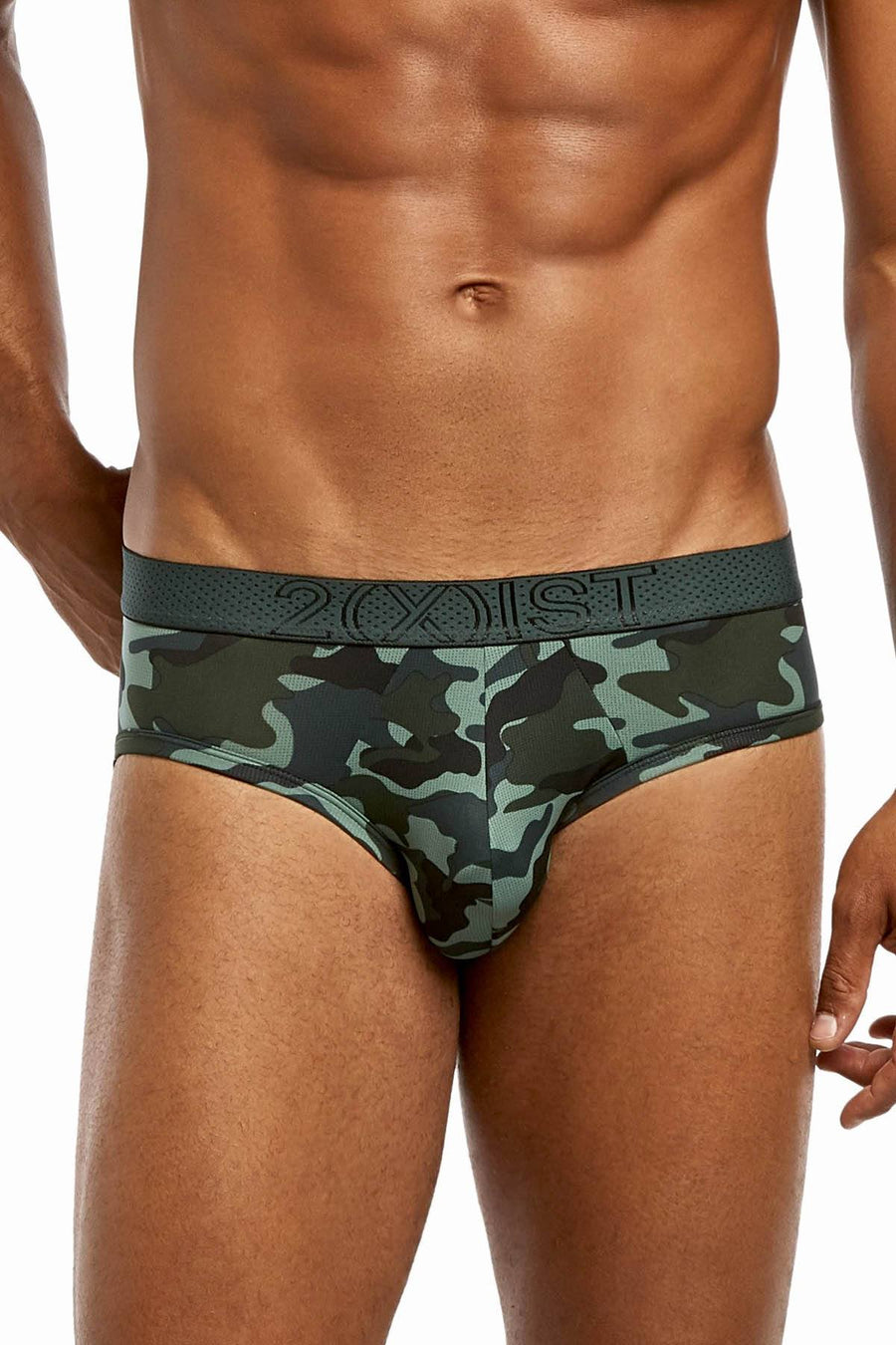 2(X)IST Green-Gables Camo Speed-Dri Mesh No-Show Brief