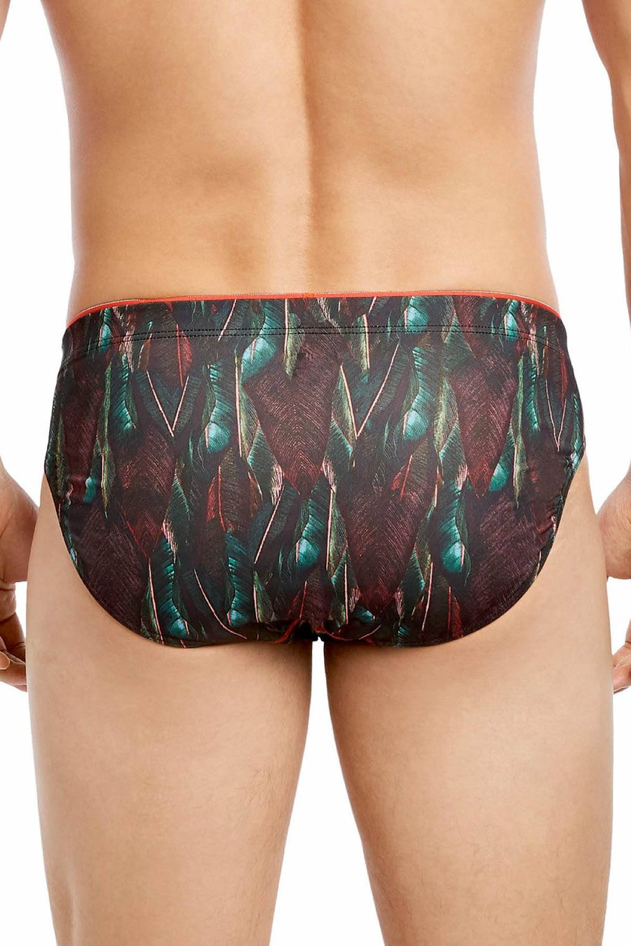 2(X)IST Green Leaf-Print Sliq Micro Brief