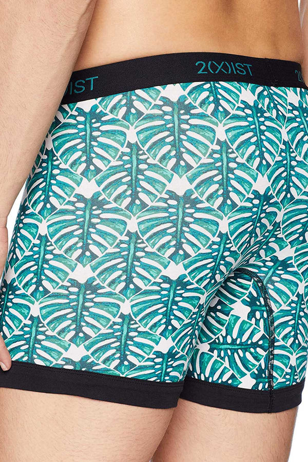 2(X)IST Green Palm-Print Graphic Cotton Boxer Brief