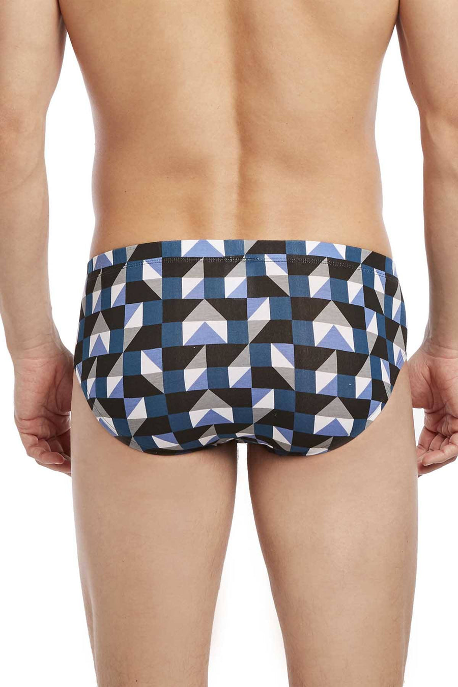 2(X)IST Grey/Blue American-Geo Print Graphic Cotton Bikini