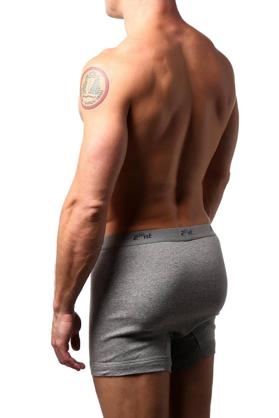 2(X)IST Grey Essential Cotton Boxer Brief