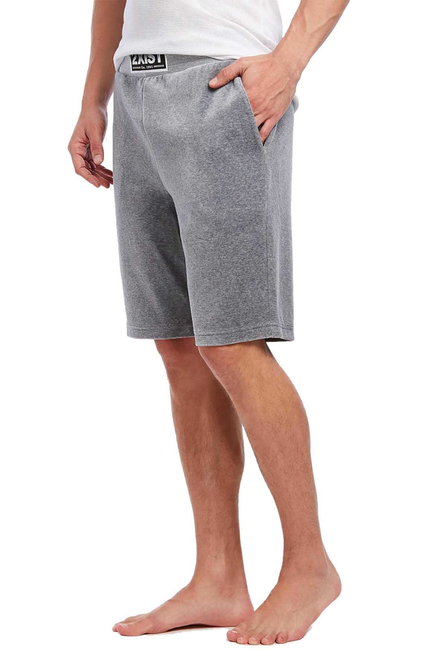 2(X)IST Heather-Grey Velour Lounge Short
