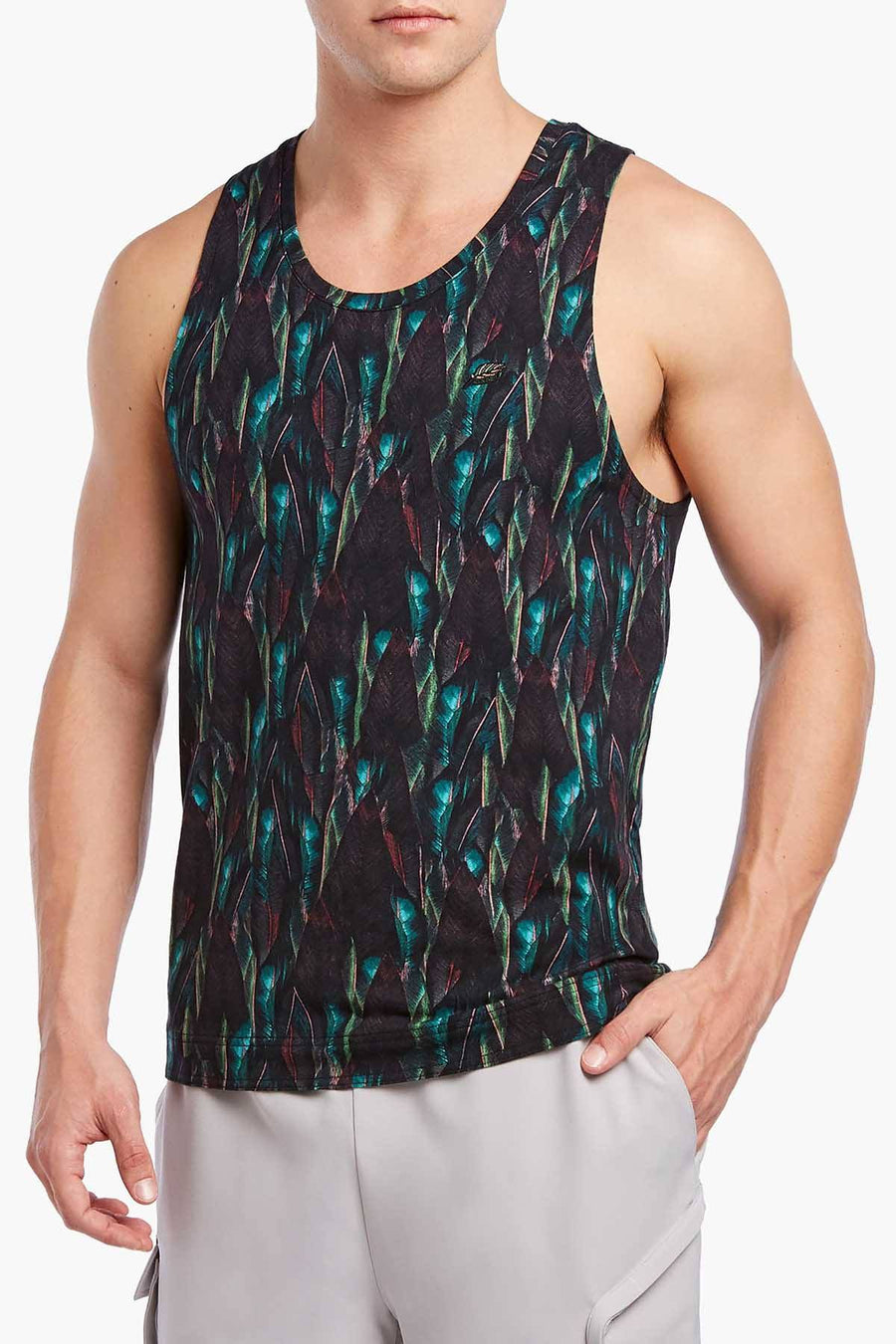 2(X)IST Jungle-Leaf Printed Urban-Jungle Tank Top