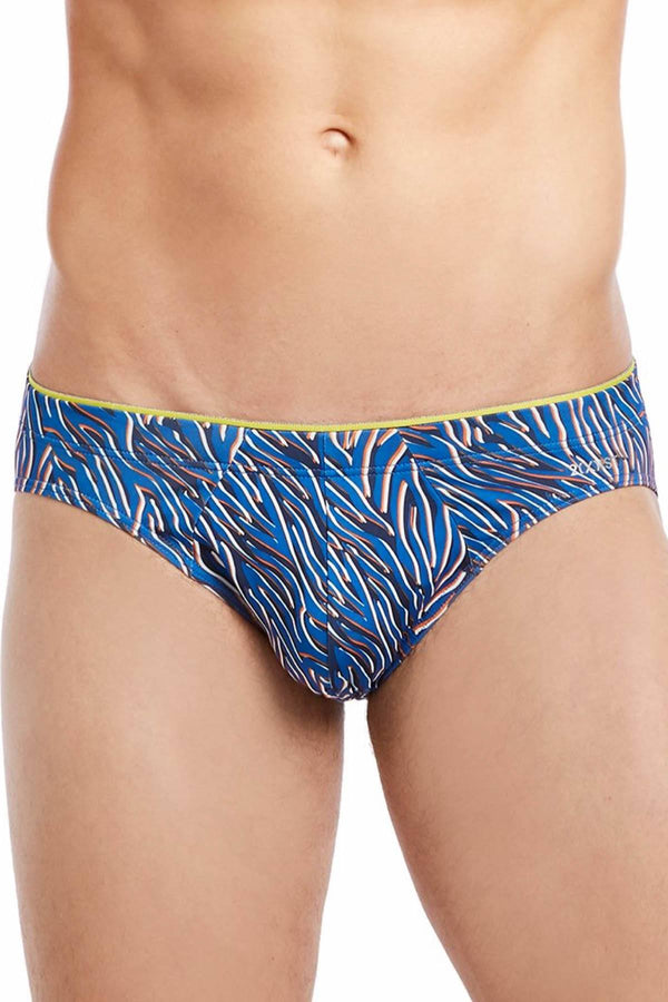 2(X)IST Lapis-Blue Zebra-Printed Sliq Micro Brief