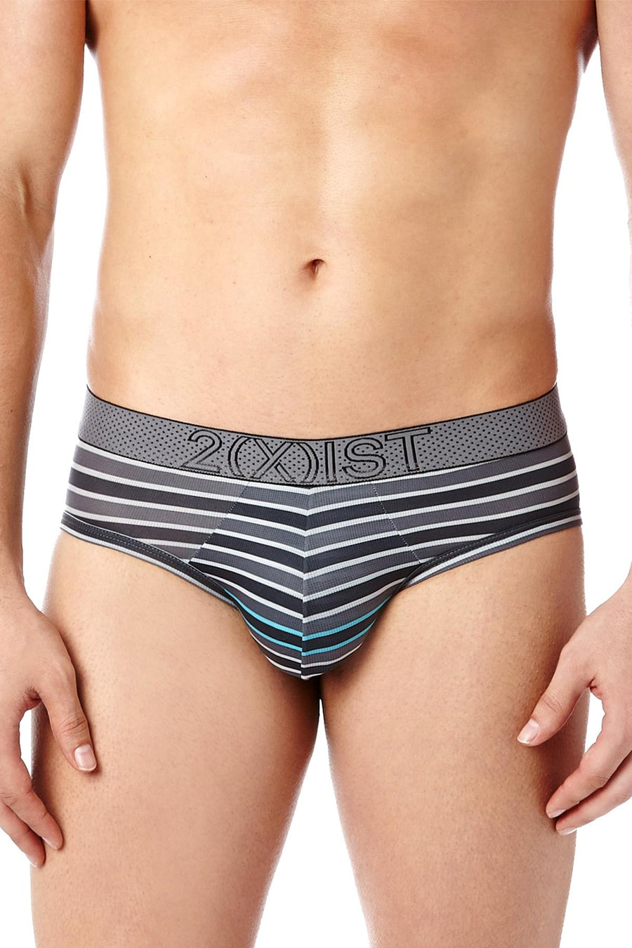 2(X)IST Lead Double-Stripe Speed Dri Mesh No Show Brief