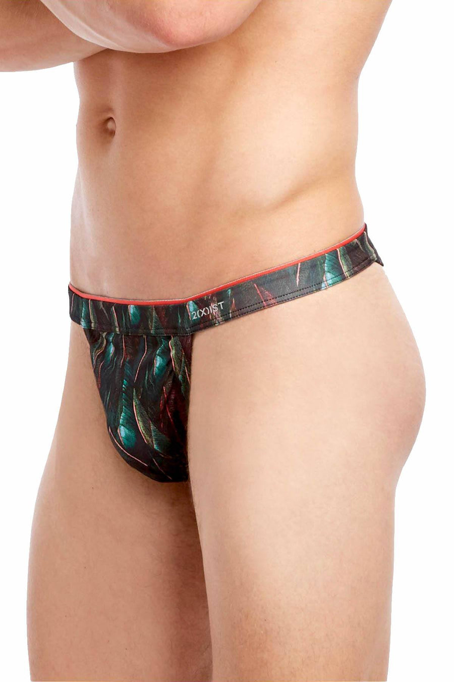 2(X)IST Leaf-Print Sliq-Micro Y-Back Thong
