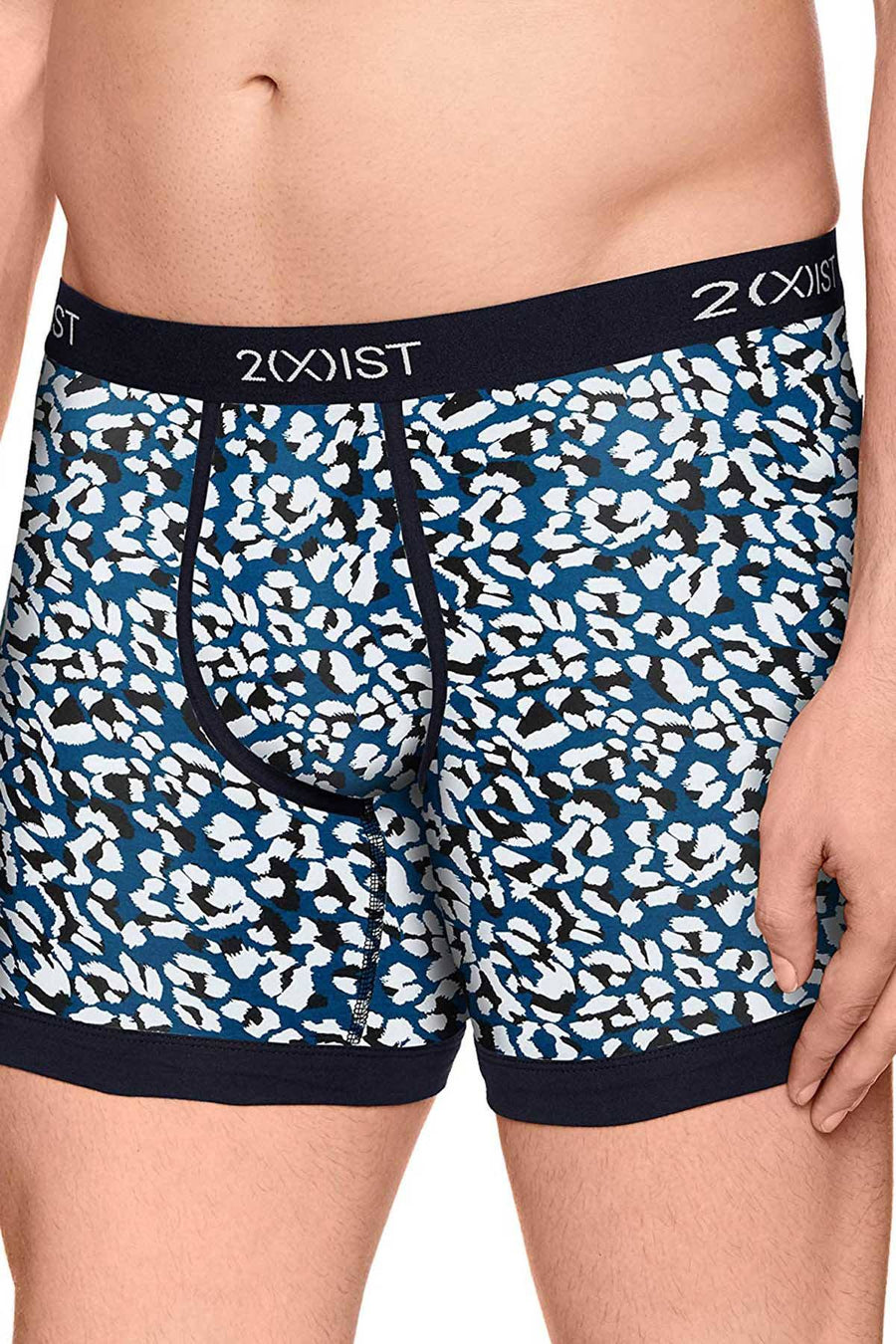 2(X)IST Legion-Blue Cheetah-Print Graphic Cotton Boxer Brief