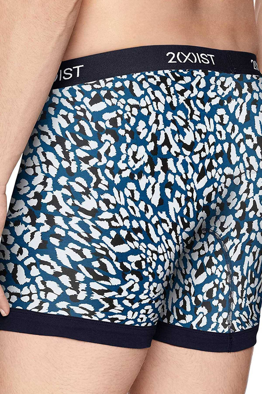 2(X)IST Legion-Blue Cheetah-Print Graphic Cotton Boxer Brief