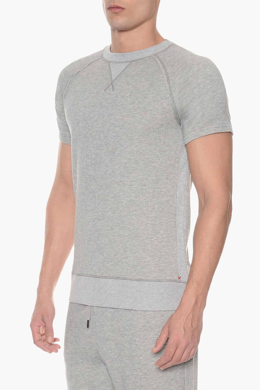 2(X)IST Light Heather Grey Crewneck Short Sleeve Sweatshirt