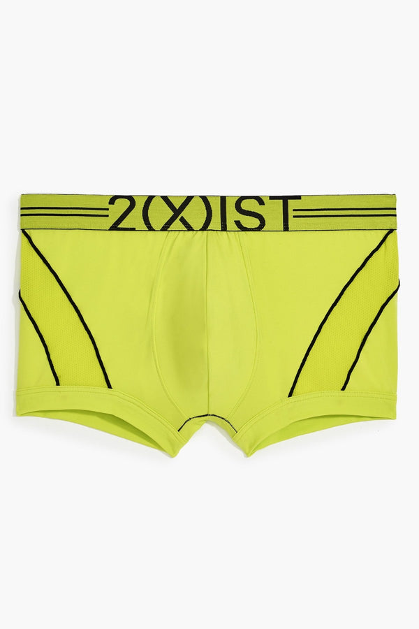 2(X)IST Lime-Punch Two-Tone Speed-Dri Sport-Mesh No-Show Trunk