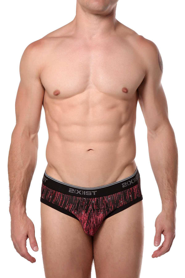 2(X)IST Matrix-Printed Essential Cotton-Stretch No-Show Brief