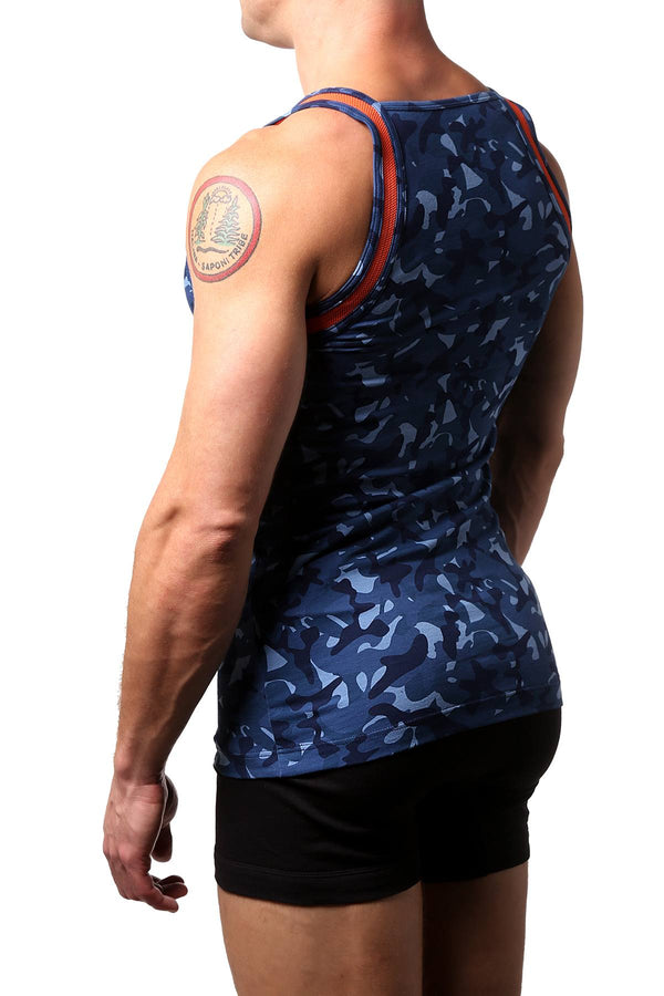 2(X)IST Navy Camo Square Cut Tank