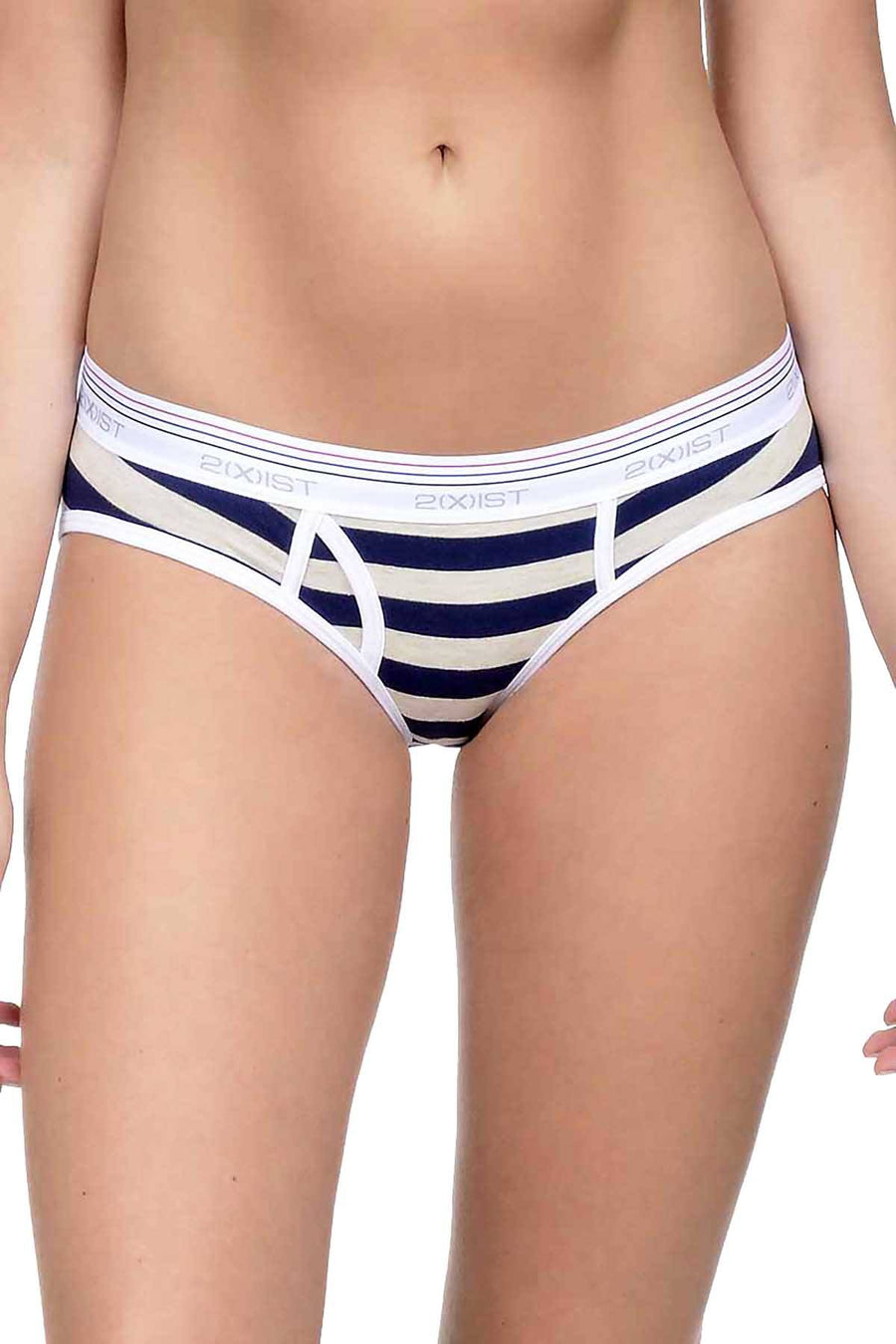 2(X)IST Oatmeal Heather Stripe Retro Cotton Boy Brief