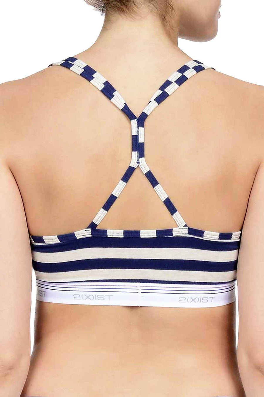 2(X)IST Oatmeal Heather Stripe Retro Cotton Racerback Bralette