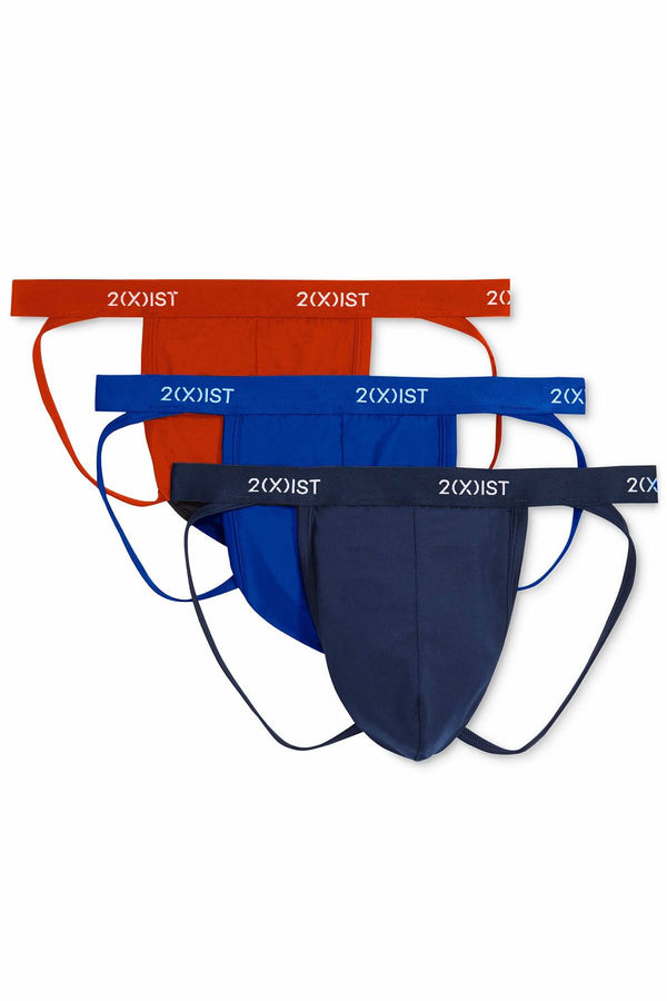 2(X)IST Orange/Blue/Navy 3-Pack Micro Speed-Dri Jockstraps