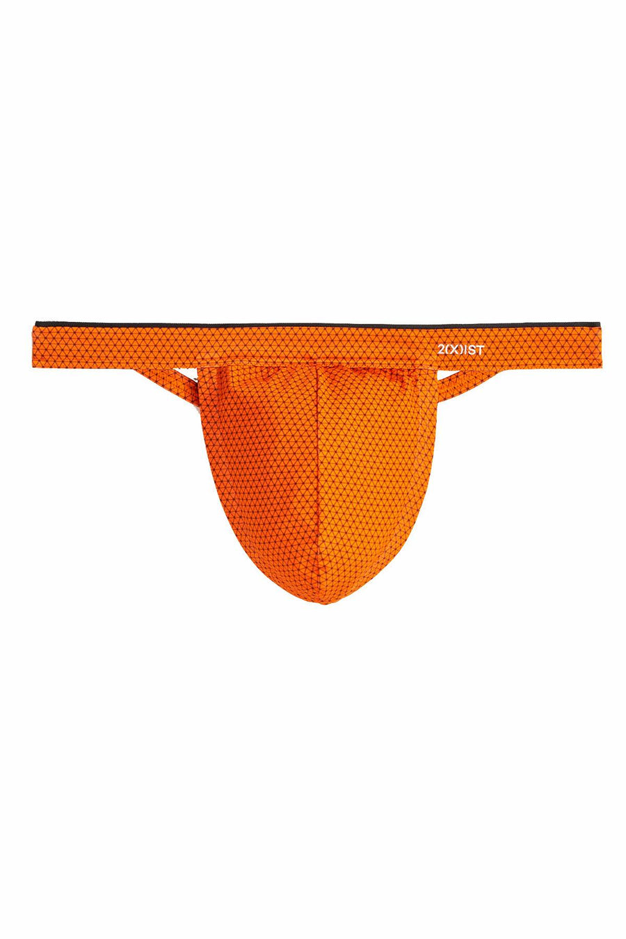 2(X)IST Orange/Charcoal Atom-Print Sliq-Micro Y-Back Thong