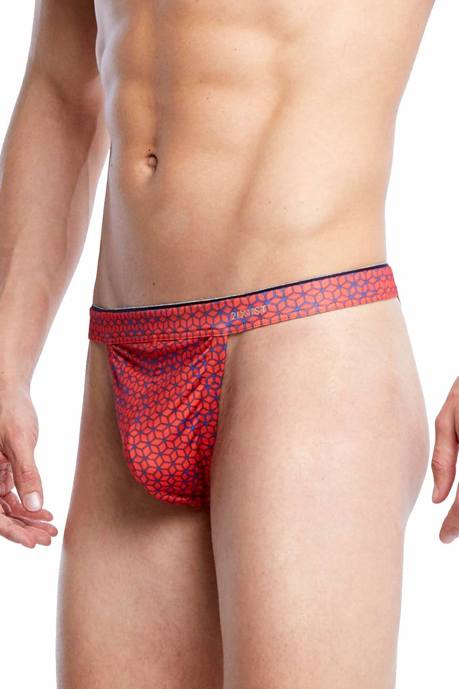 2(X)IST Poppy Geo-Box-Print Sliq-Micro Y-Back Thong