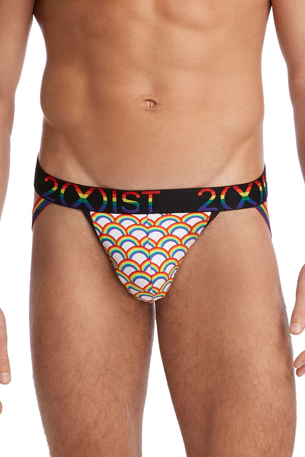 2(X)IST Rainbow Geo Pride Cotton Stretch Jockstrap