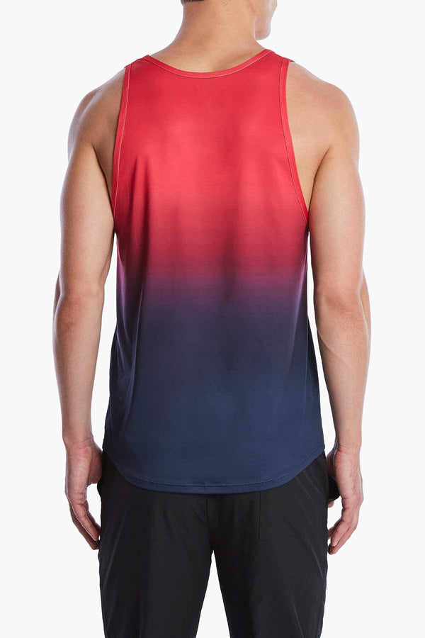 2(X)IST Red-to-Navy Varsity Modern Ombre Tank Top