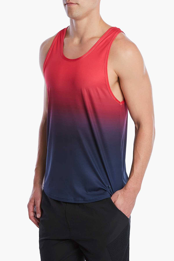 2(X)IST Red-to-Navy Varsity Modern Ombre Tank Top