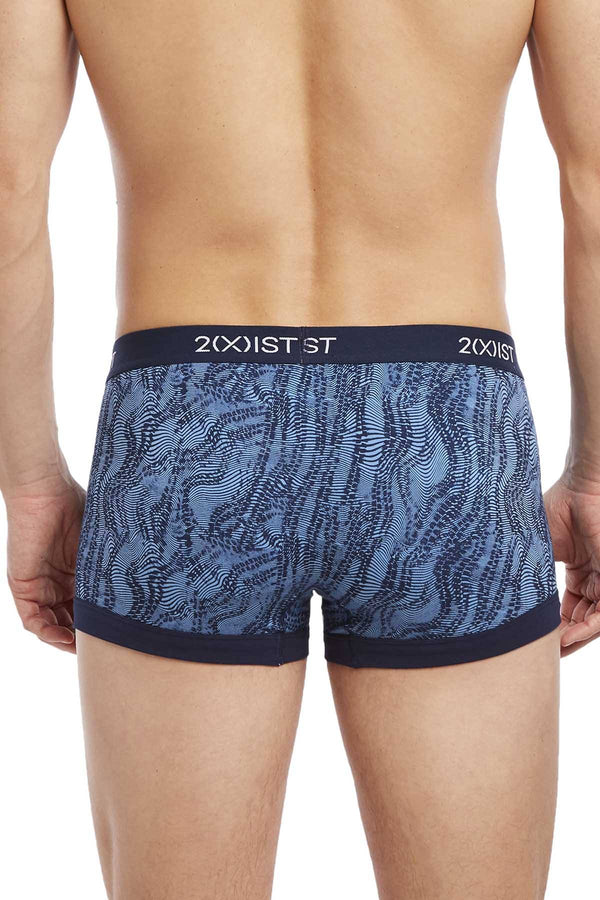 2(X)IST Varsity-Navy Digi-Zebra Print Graphic Cotton No-Show Trunk