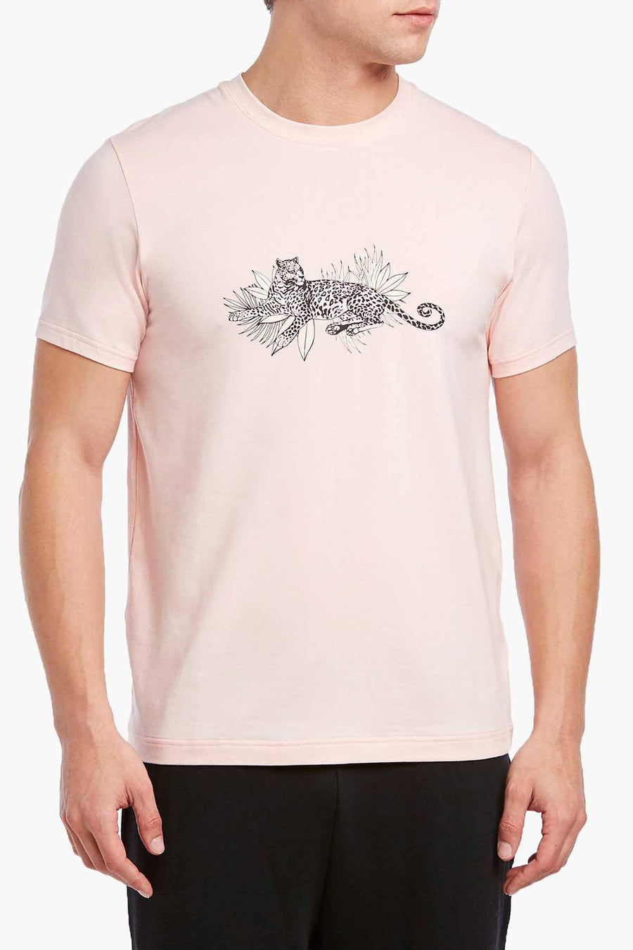 2(X)IST Washed-Rose Jungle-Cat Crew-Neck Tee