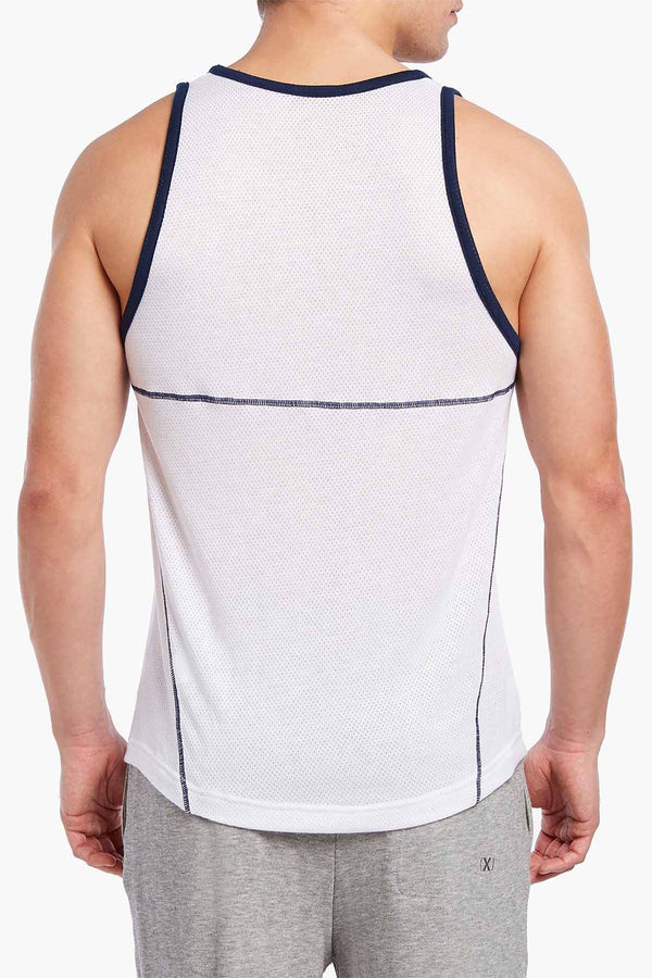 2(X)IST White/Navy Breathable Mesh Tank Top
