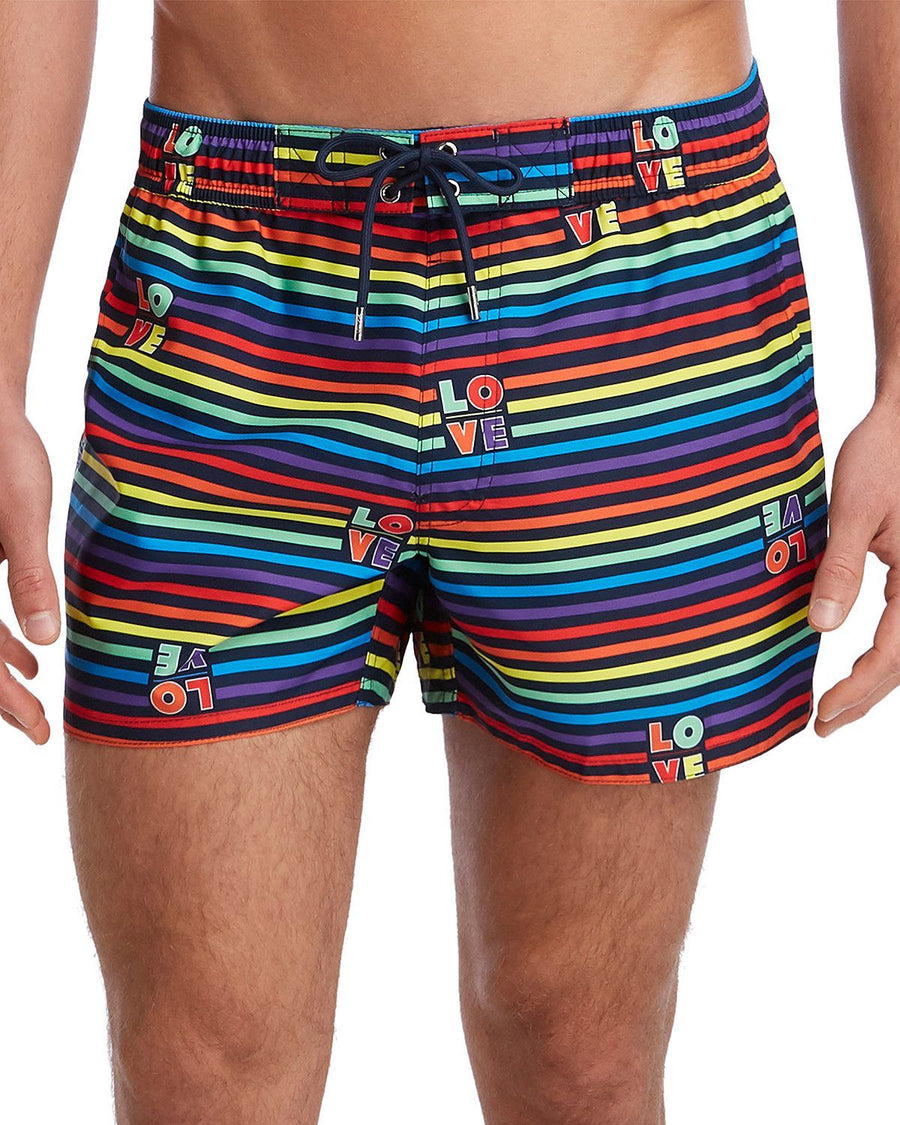 2(x)ist Essential Ibiza Rainbow-print Swim Shorts Love Stripe