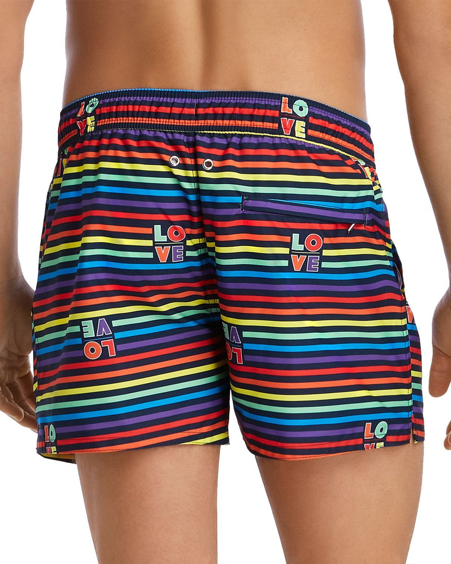 2(x)ist Essential Ibiza Rainbow-print Swim Shorts Love Stripe