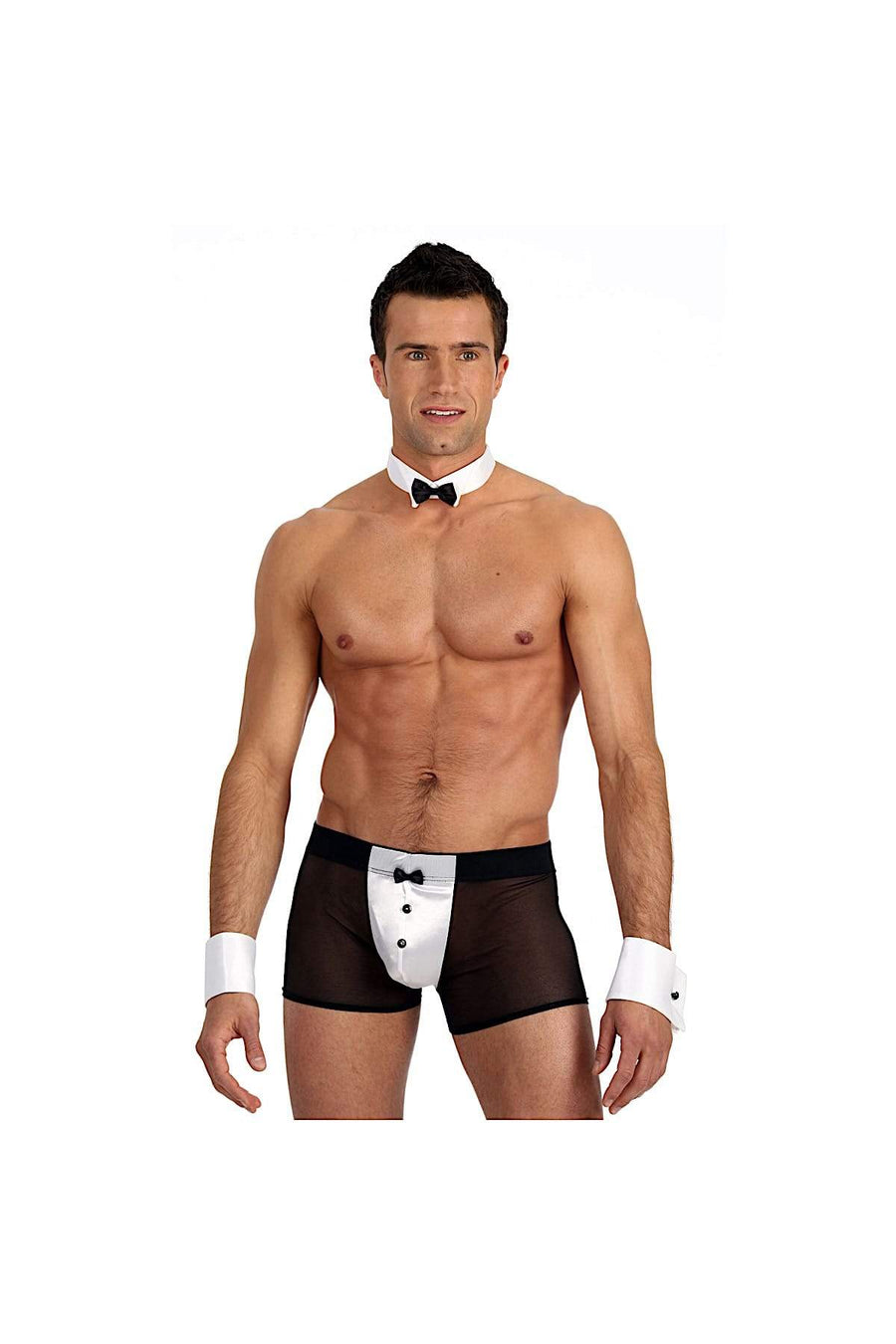 Gregg Homme Black Satin Knit Tuxedo Mesh Boxer