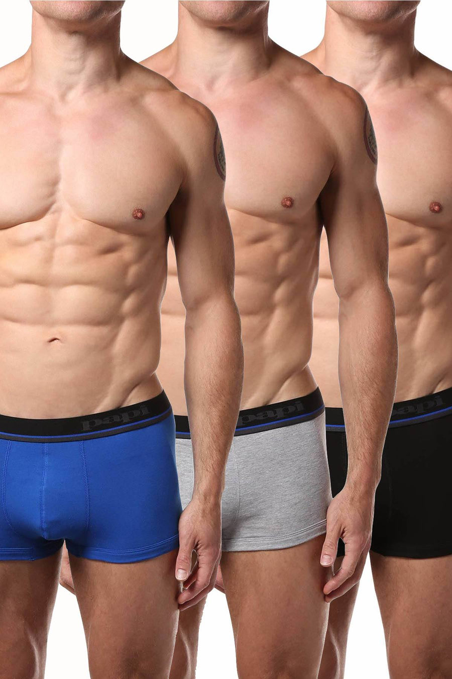 Papi Blue/Grey/Black Brazilian Trunk 3-Pack