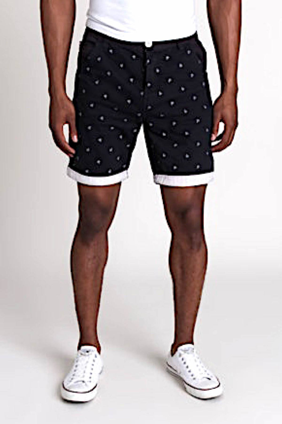 Soul Star Navy Bicycle Print Upfold Short