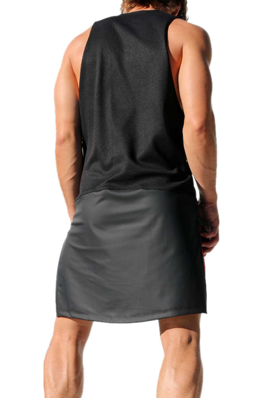 Rufskin Black Tar Oversized Waffle Knit/Rubber Tank
